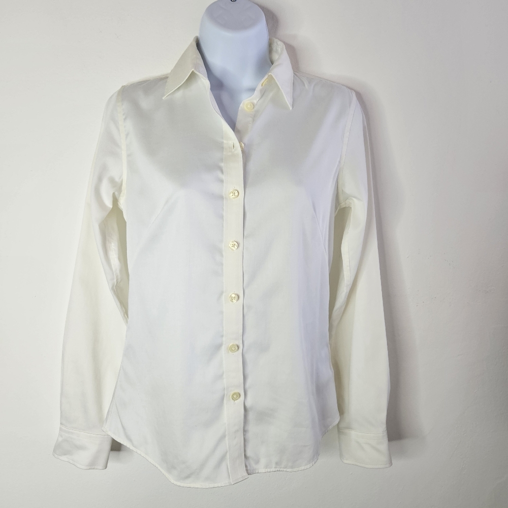Banana Republic Women's Non-Iron Fitted Button Up Shirt Long Sleeve Size 0